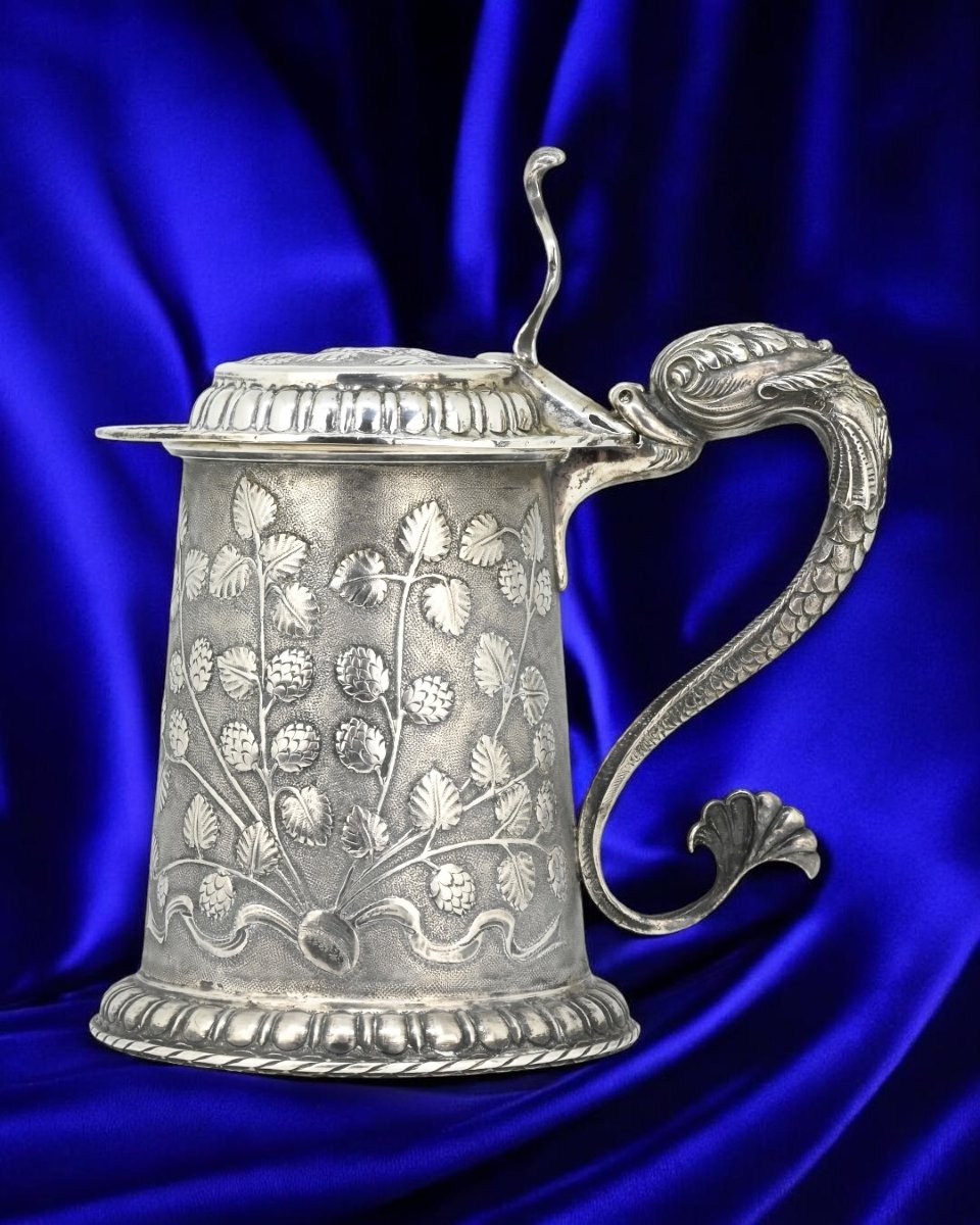 Boccale Da Birra in Argento 800 - Italia Fine XIX Secolo-photo-4